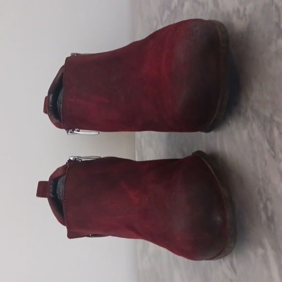 Franco Sarto Burgundy Wine Greco Ankle Booties, Size 9.5 - Picture 6 of 10